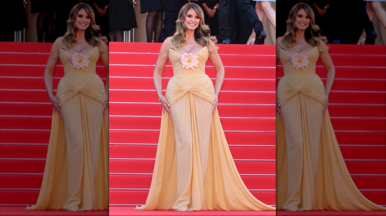 Heidi Klum wearing a boring Elie Saab dress at the 2026 Cannes Film Festival