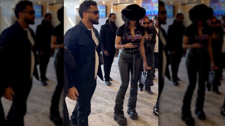 Russell Wilson and Ciara arrive at the Super Bowl