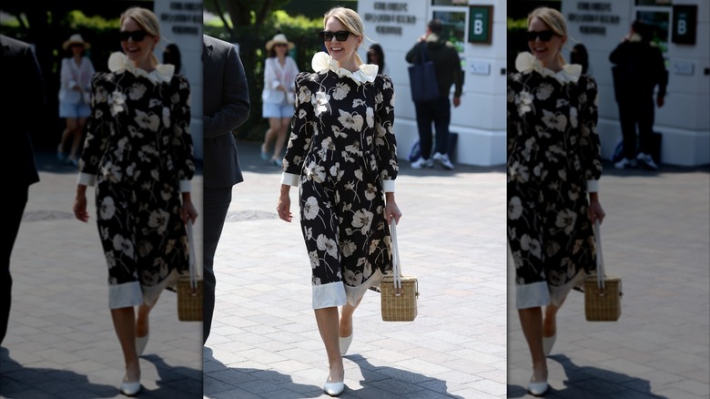 Anna Maxwell Martin in a floral dress at Wimbledon 2026.