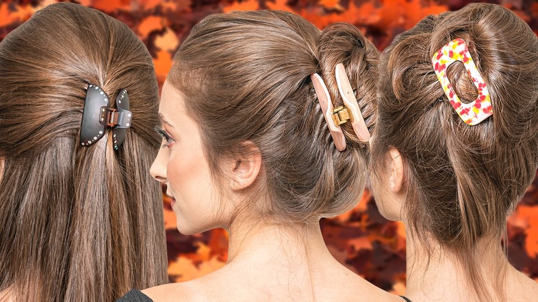 women wearing y2k barrettes in hair