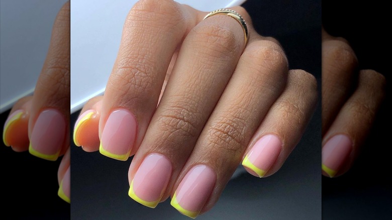 Yellow French Manicures Are The Classiest Twist On The Butter Nails Trend