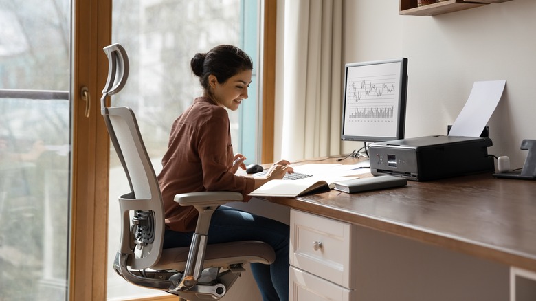 woman working