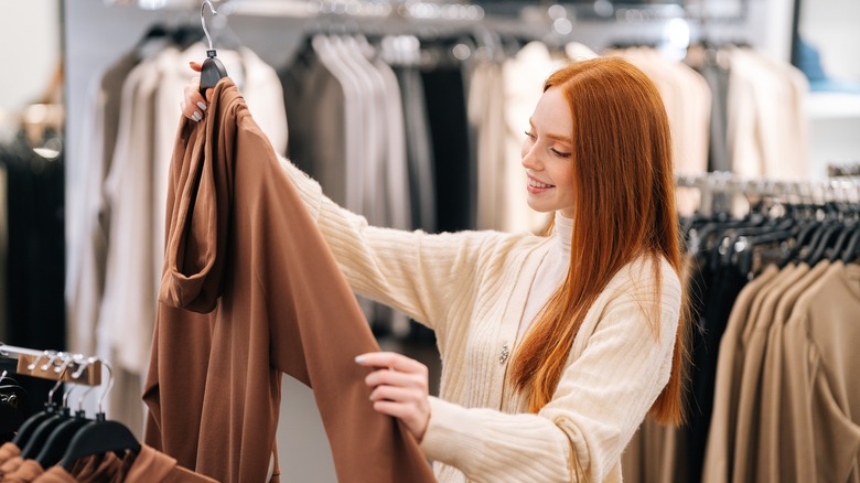 Woman shopping for clothes