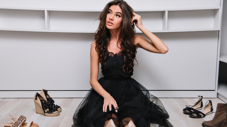 black tulle dress