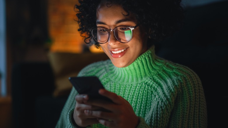 female using mobile phone