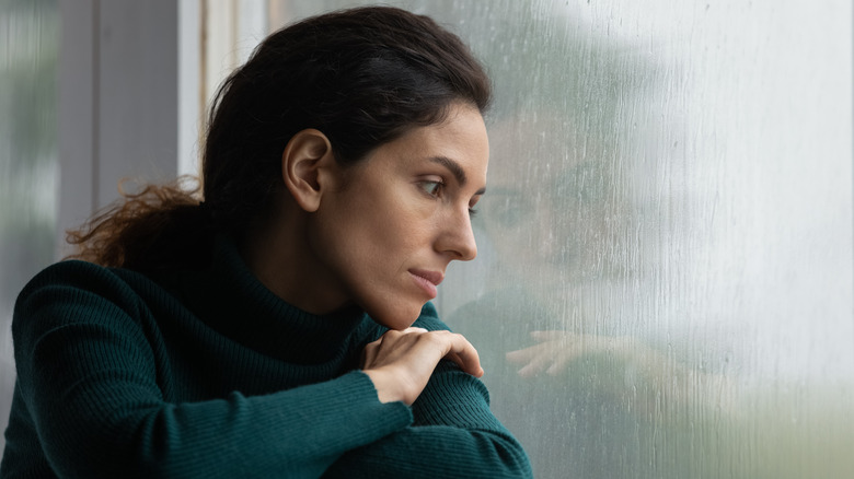 Young woman looking sad