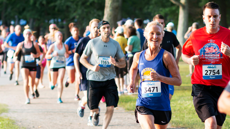 People running in a race