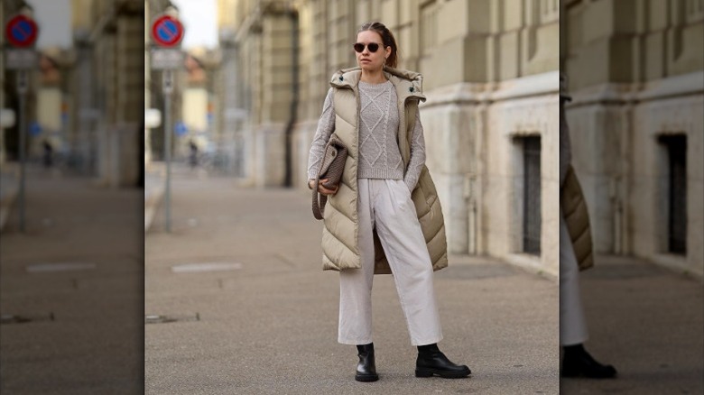 beige monochromatic outfit