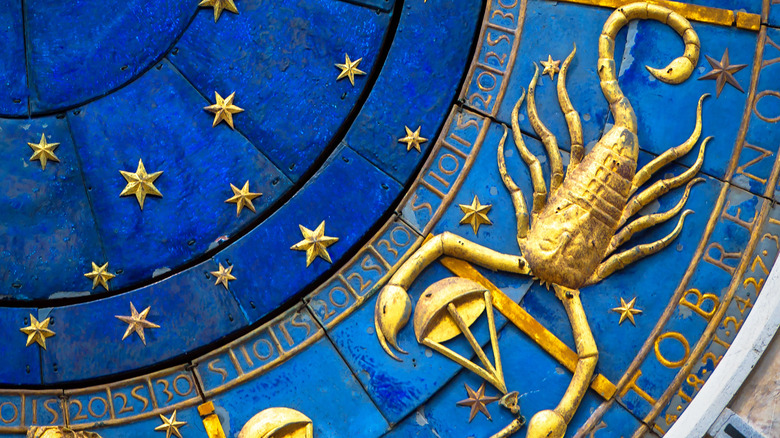Scorpion on a zodiac calendar