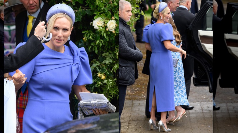 Zara Tindall at the wedding of Peter Phillips and Harriet Sperling at All Saints Church in Kemble, England in June 2026