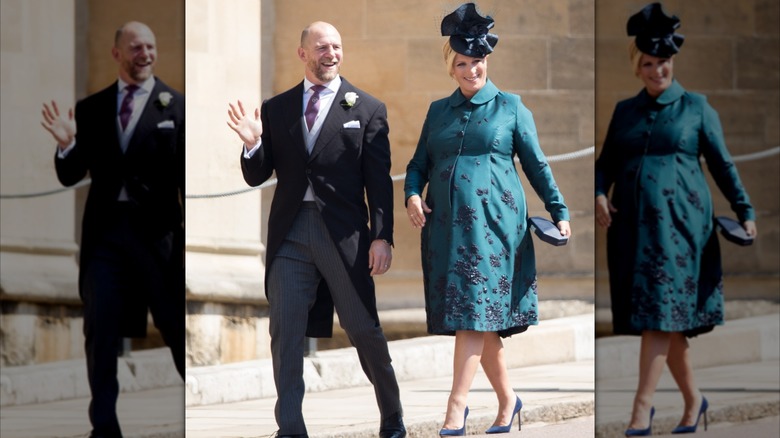 Mike and Zara Tindall arrive to the wedding of Meghan Markle and Prince Harry at Windsor Castle in Windsor, England in May 2018