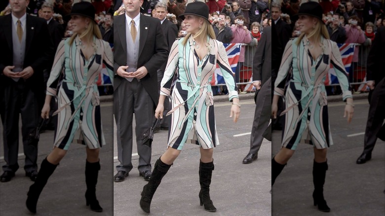Zara Tindall at the civil ceremony for the marriage of King Charles and Queen Camilla Parker Bowles in Berkshire, England in April 2005