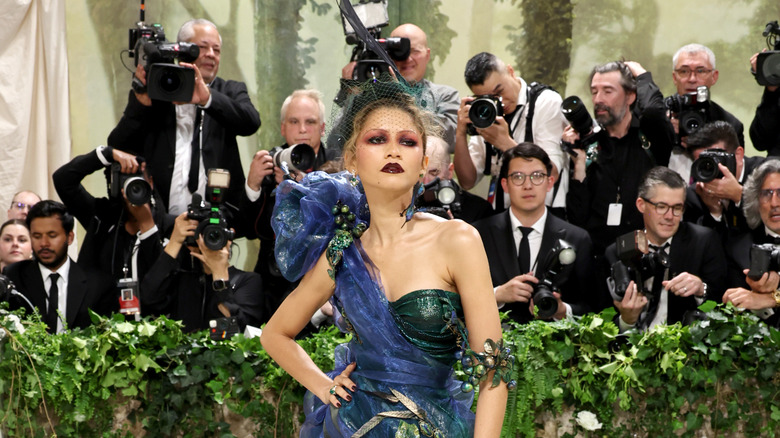 Zendaya posing at the 2024 Met Gala