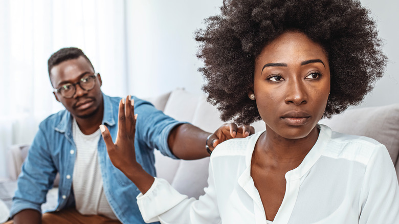 Black couple having argument