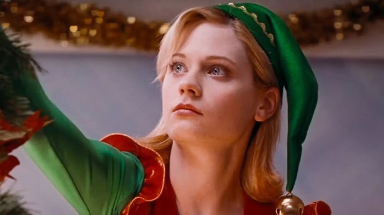 Zooey Deschanel with blond hair in "Elf"