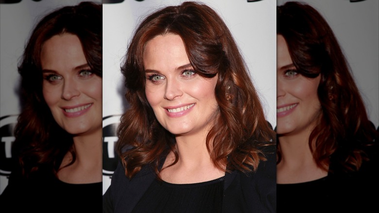 Emily Deschanel with auburn hair on July 17, 2011