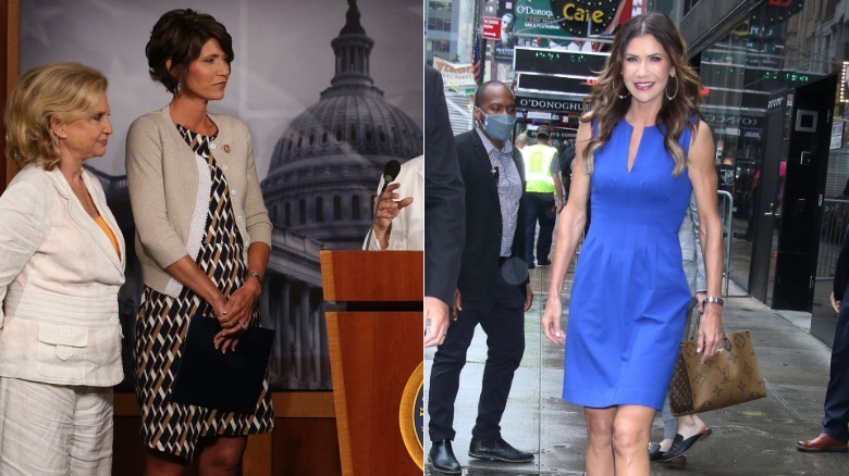 Kristi Noem wearing dresses before and after joining MAGA