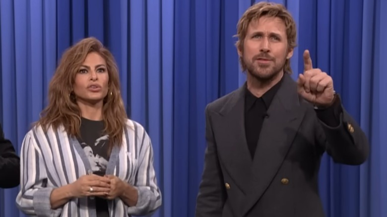 Eva Mendes and Ryan Gosling talking