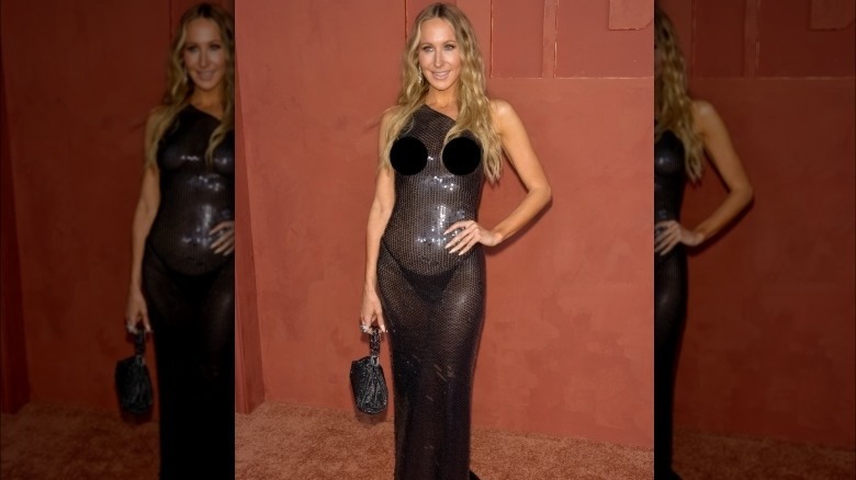 Nikki Glaser wearing a see-through dress to celebrate the 2024 Emmys