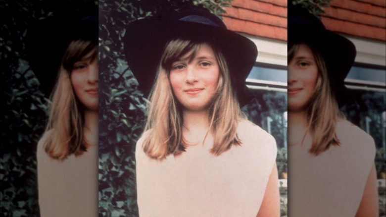 A young Princess Diana with longer hair and bangs