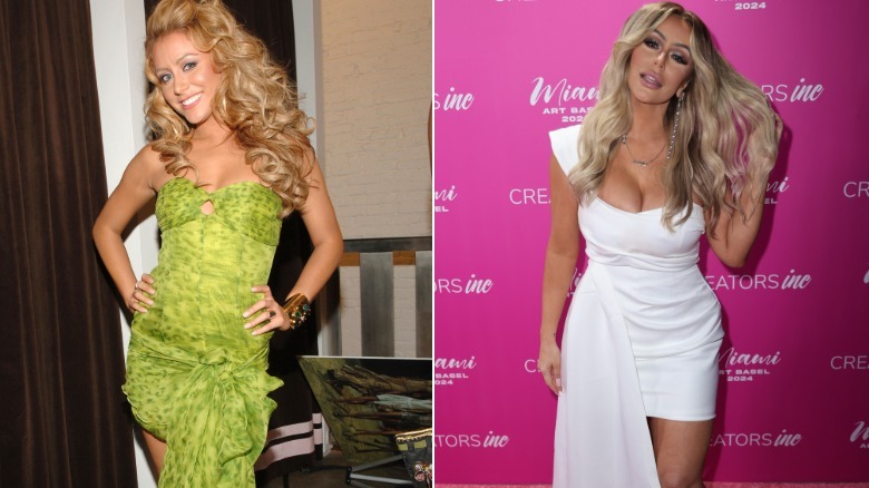 Aubrey O'Day in 2006 and 2024