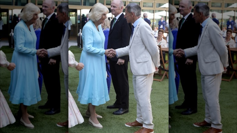Queen Camilla meets CEO Richard Gammage at Wimbledon 2026.