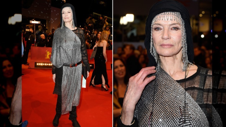 Veruschka von Lehndorff posing on the red carpet in 2017