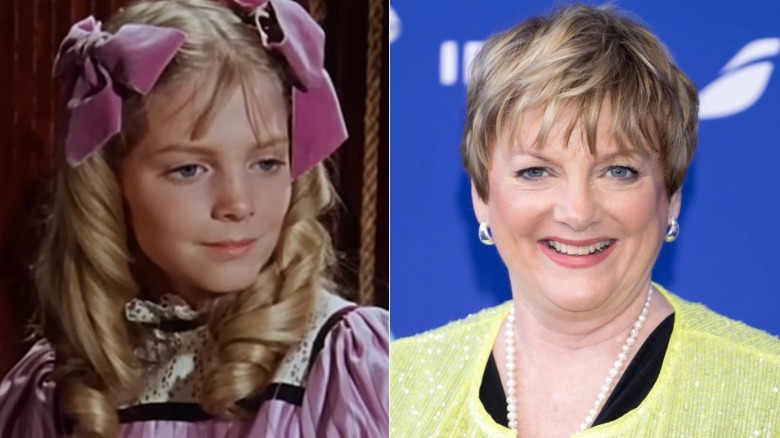 L: Alison Arngrim as Nellie Oleson on Little House on the Prairie (circa 1970s) / R: Alison Arngrim attends the Opening Ceremony during the 63rd Monte-Carlo Television Festival on June 14