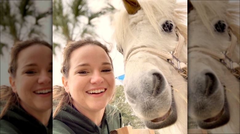Kay Panabaker selfie with a horse
