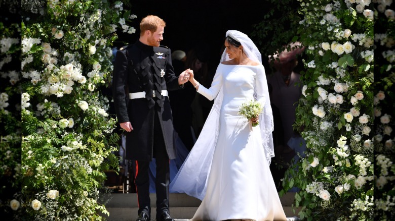 Full image of Meghan Markle and Prince Harry at their wedding.