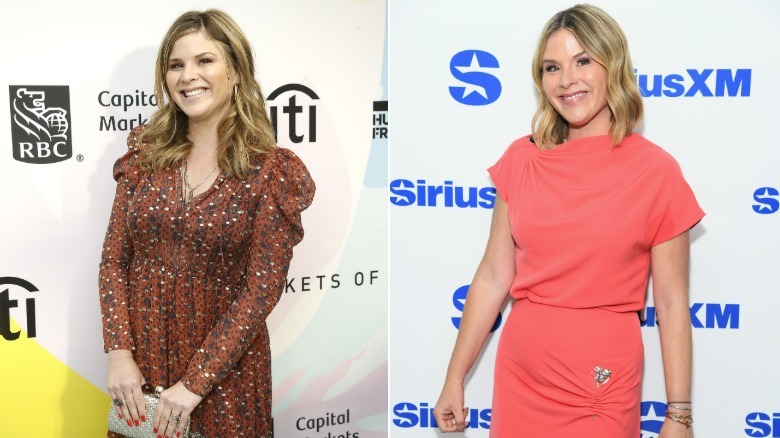 Side-by-side photos showing Jenna Bush Hager's weight loss transformation