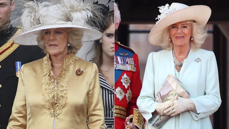 Queen Camilla wearing ugly accesories in 2007 and 2024