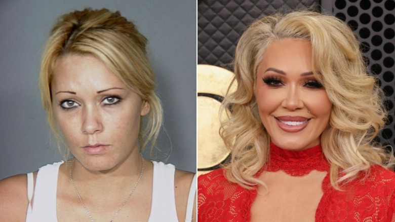 A side-by-side comparison photo showing Bunnie Xo's face transformation