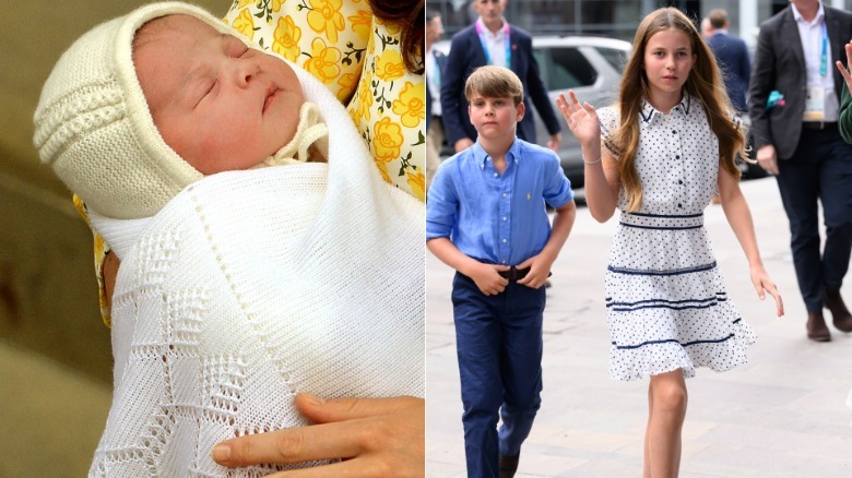 Princess Charlotte as a baby in 2015 versus Princess Charlotte as a preteen in 2026