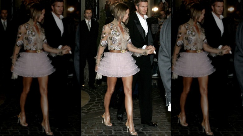 David and Victoria Beckham are seen leaving a hotel in Rome