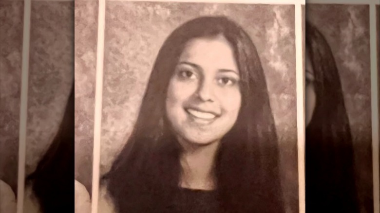 Usha Vance smiling for her yearbook photo in high school