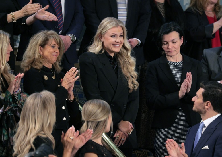 Erika Kirk in a black blazer at the 2026 SOTU